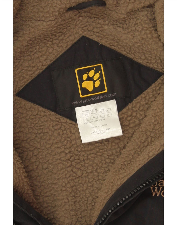 Jack Wolfskin pentru femei Sherpa Windbreaker Jacket UK 16 Poliester negru mare