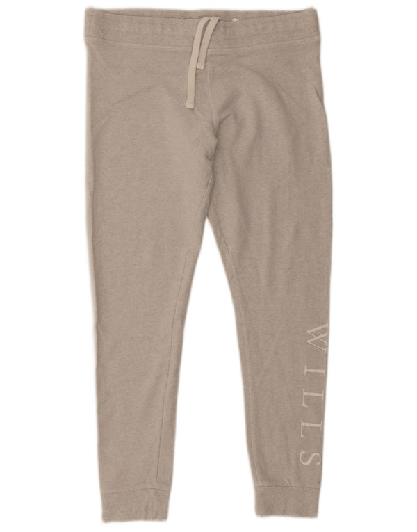 JACK WILLS Pantaloni de trening grafic pentru femei Joggeri UK 14 Large Gri