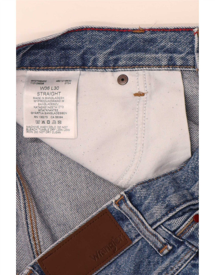Blugi drepti pentru bărbați Wrangler W36 L30 Bumbac albastru