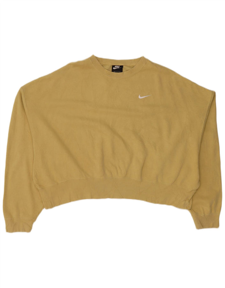 Pulover NIKE Crop Oversized pentru femei UK 14 Bumbac kaki mediu