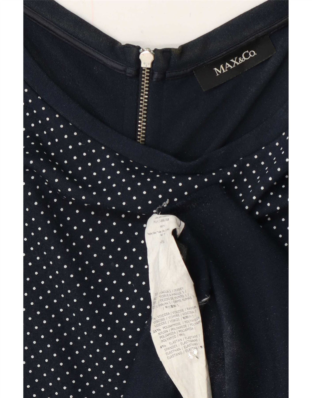Max & Co. Rochie A-Line fără mâneci pentru femei UK 12 Medium Bleumarin Pete