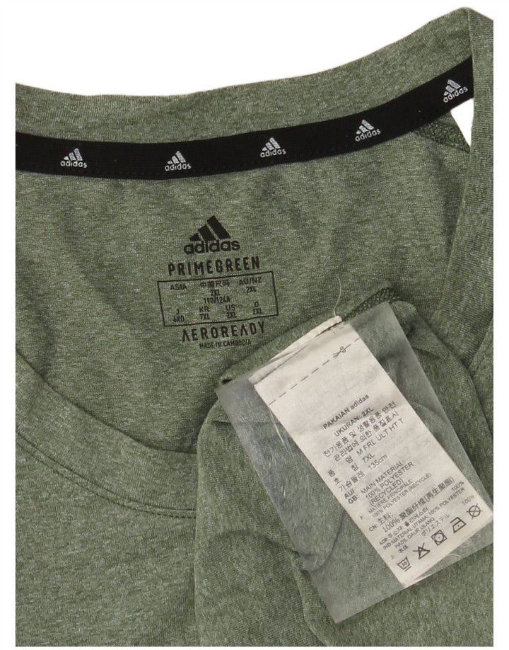 Tricou ADIDAS Aeroready pentru bărbați, 2XL, poliester cu pături kaki