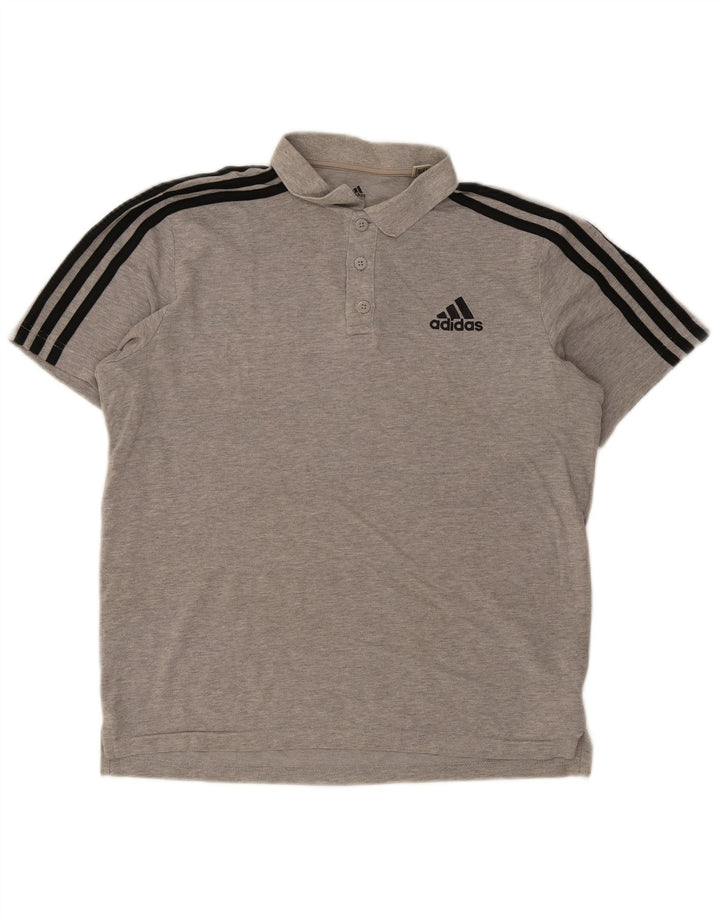 Tricou polo Adidas pentru bărbați, bumbac cu pete gri mici