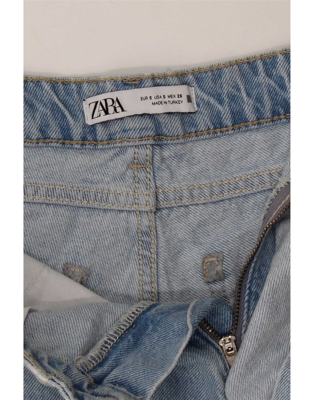 Pantaloni scurți din denim pentru femei Zara Mici W26 Albastru