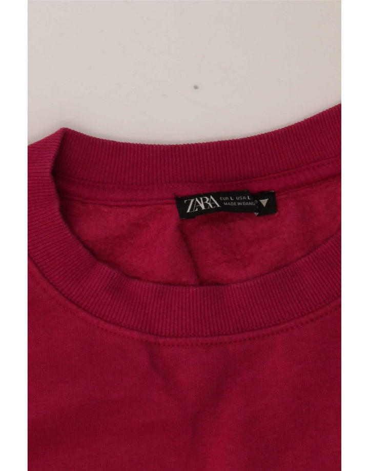 Pulover pentru femeie Zara Crop Pulover UK 16 mare, roz