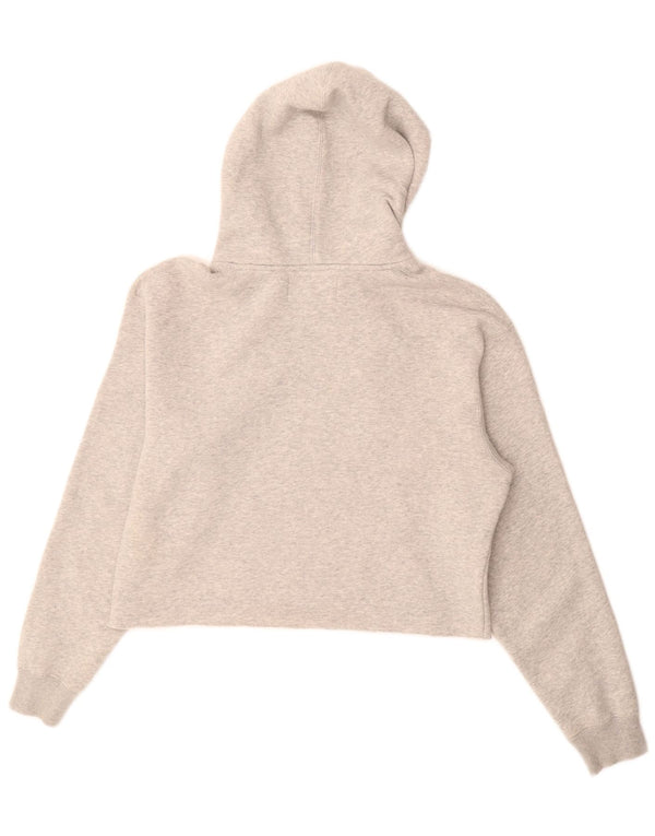 Calvin Klein Jeans Pulover pentru damă Crop Hoodie UK 14 Medium Gri Bumbac