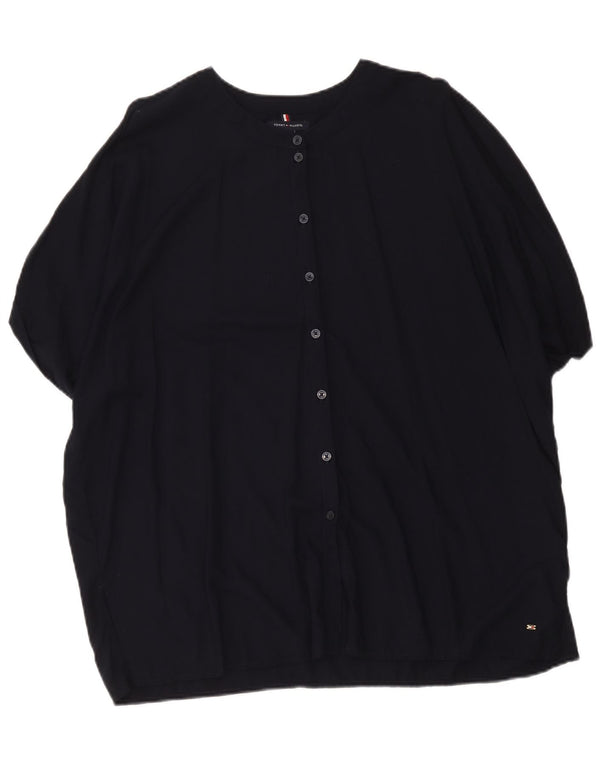 Bluză cămașă cu mânecă scurtă pentru femei Tommy Hilfiger UK 20 2XL Bleumarin