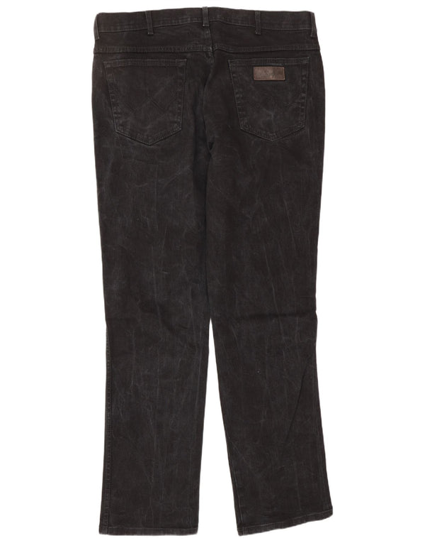 WRANGLER Blugi drepte pentru bărbați Texas Stretch W38 L34 bumbac negru