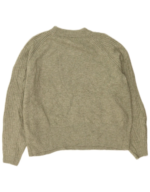 Pulover pentru femei Marks & Spencer cu decolteu triplu UK 16 mare, verde acrilic