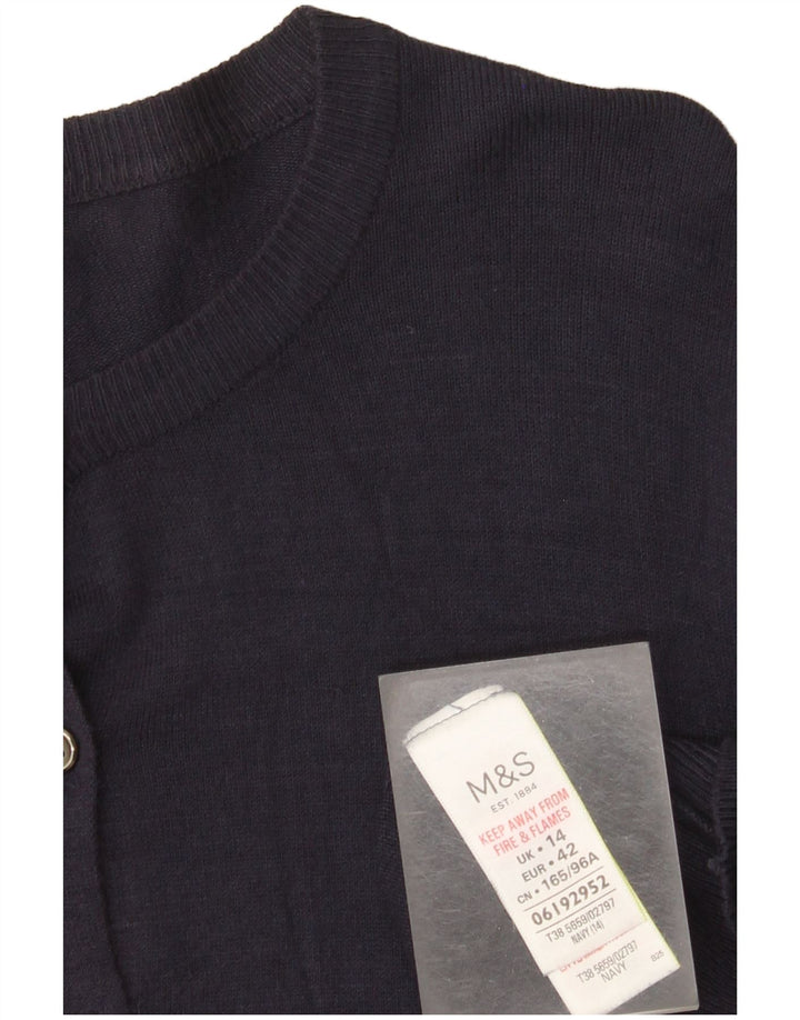 Pulover cardigan pentru femei Marks & Spencer UK 14 mare, viscoză bleumarin