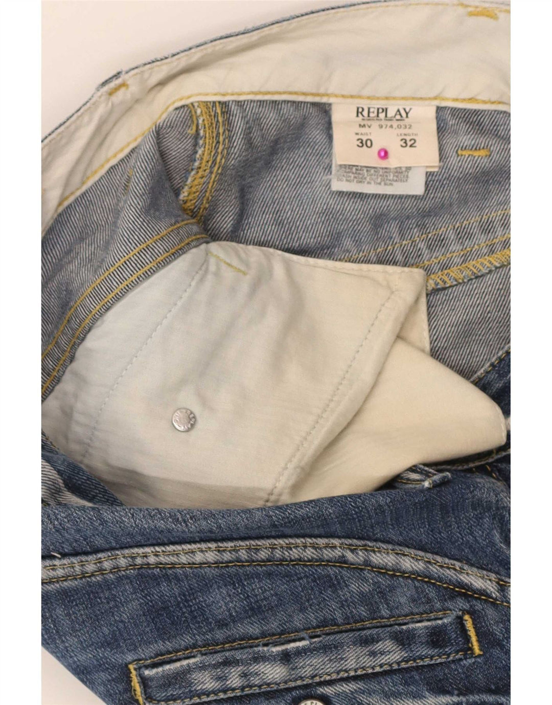 Replay Blugi pentru bărbați Cargo Bootcut W30 L32 Bumbac albastru