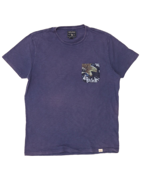 Tricou pentru bărbați Woolrich Top Medium Blue Bumbac