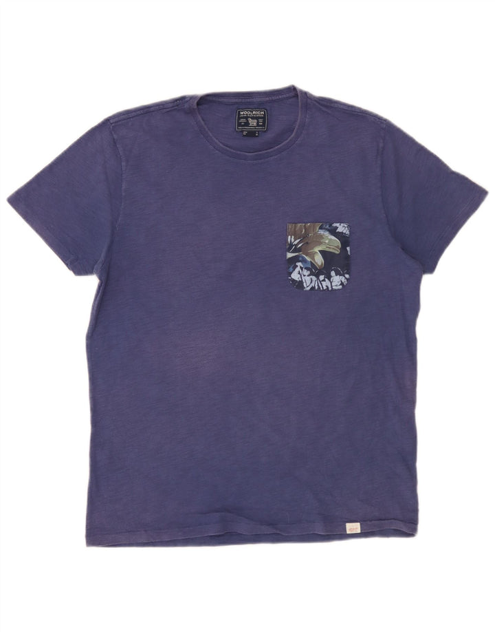 Tricou pentru bărbați Woolrich Top Medium Blue Bumbac