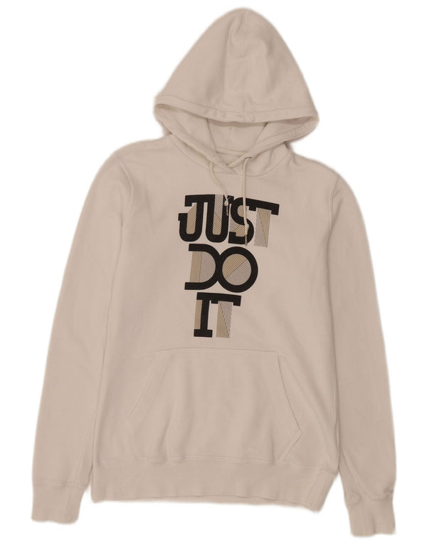 Pulover Nike cu capota cu grafic pentru femei UK 14, bumbac alb mediu