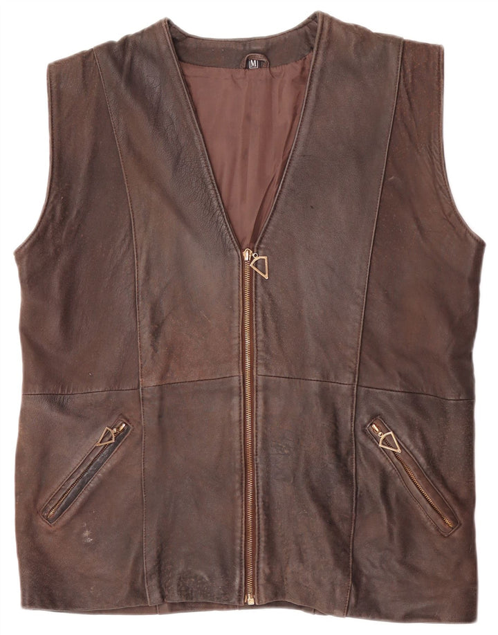Gilet din piele pentru bărbați vintage UK 38 maro mediu