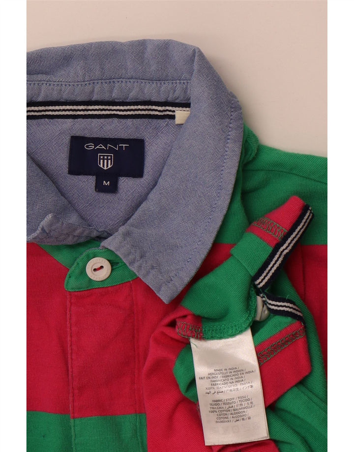 Tricou polo rugby Gant pentru bărbați, bumbac cu dungi verzi medii