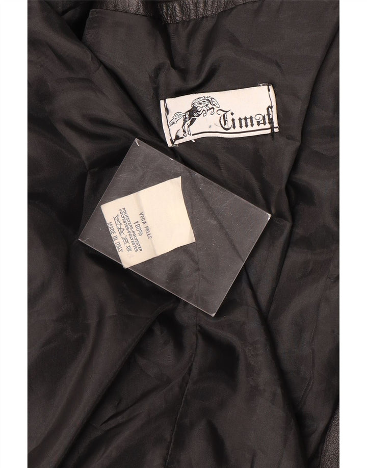 Palton din piele vintage pentru bărbați Mărimea 62 4XL Piele neagră