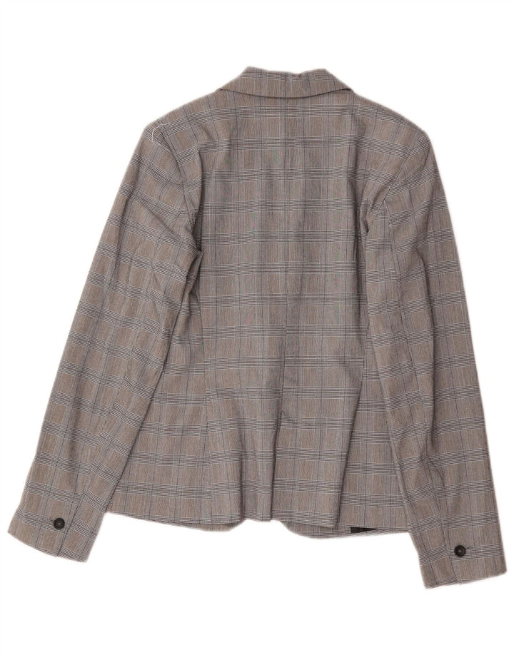 Blazer pentru femei Zara cu 1 nasture EU 36 XS Poliester picior de găină gri
