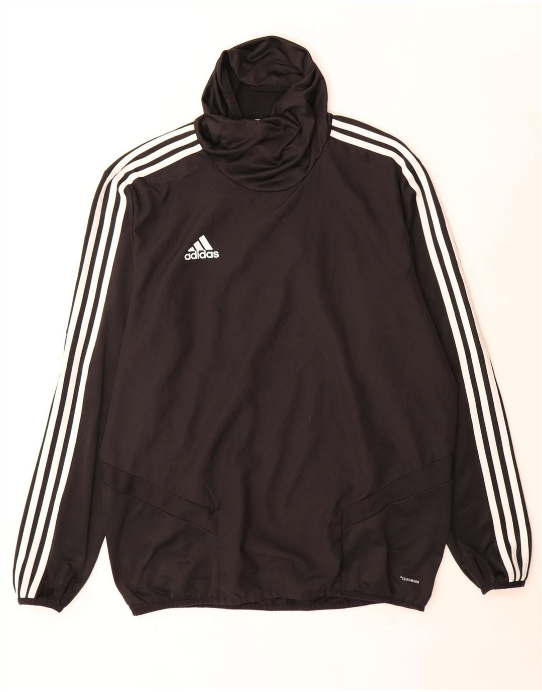 Adidas Climawarm Roll Neck Top cu mânecă lungă, mare, negru, poliester