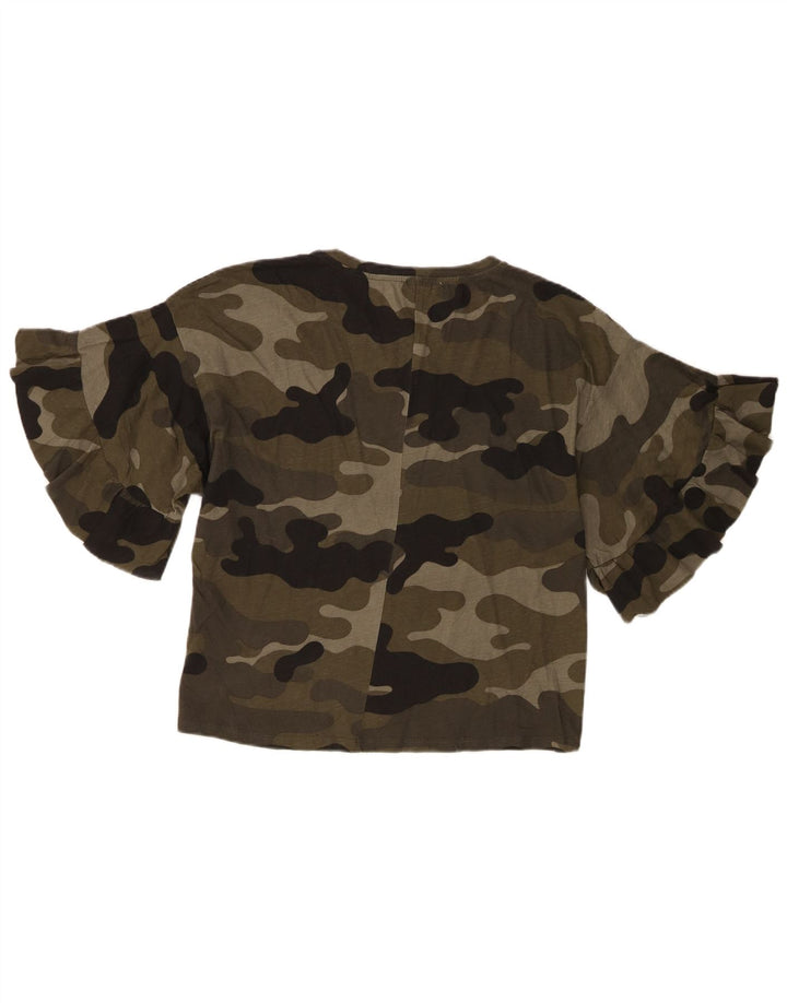 Bluză Trafaluc pentru femei Zara UK 14 Camuflaj verde mediu