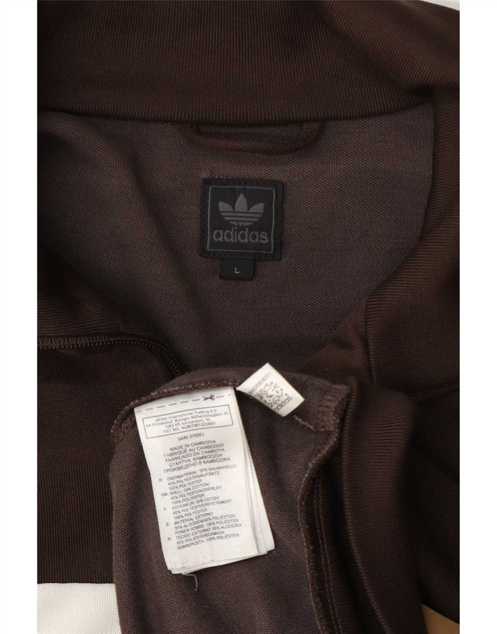 Jachetă de trening pentru bărbați Adidas, mare, maro, bumbac color bloc