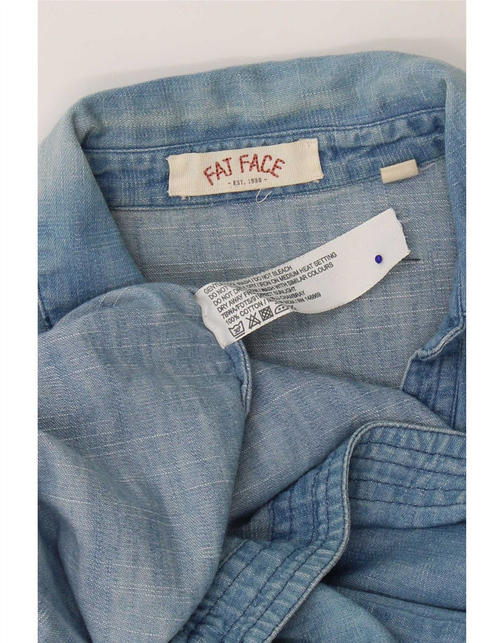 Rochie de denim pentru femei Fat Face UK 12 Bumbac albastru mediu
