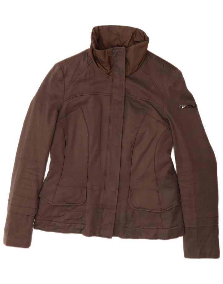 PEUTEREY Womens Bomber Jacket IT 42 Medium Brown Cotton