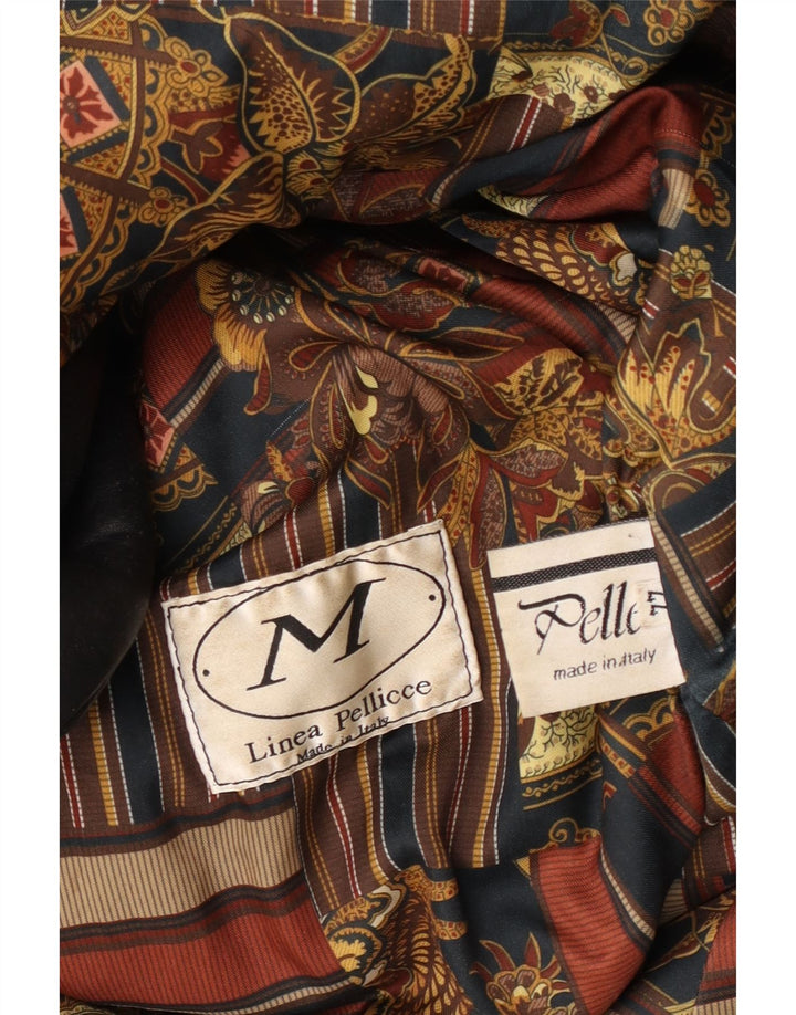 Palton de piele supradimensionat pentru femei VINTAGE IT 44 Piele neagră medie