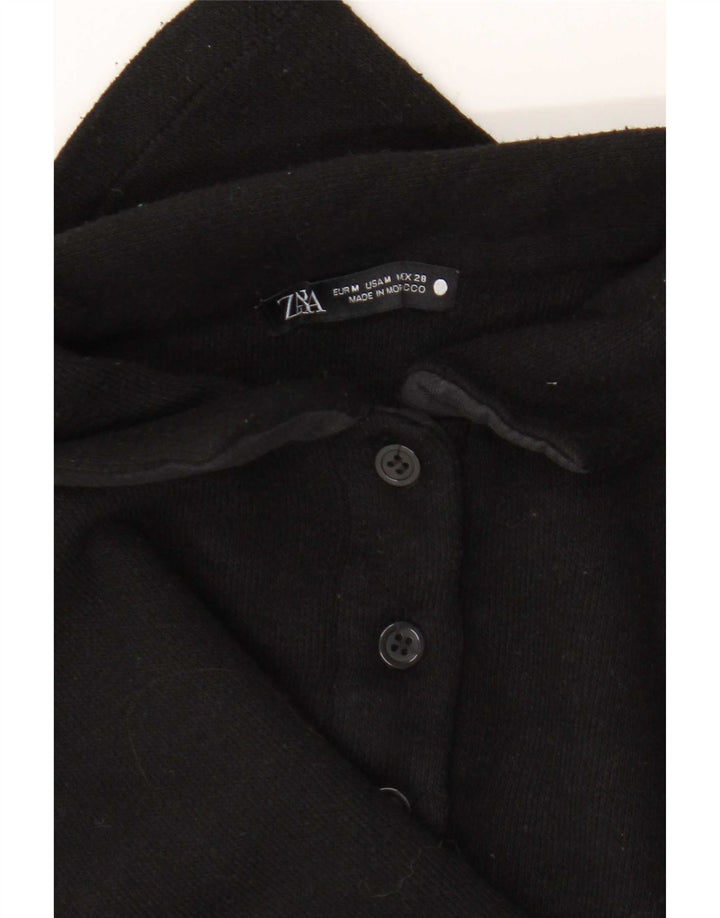 Tricou polo pentru femei Zara UK 14 Medium Negru