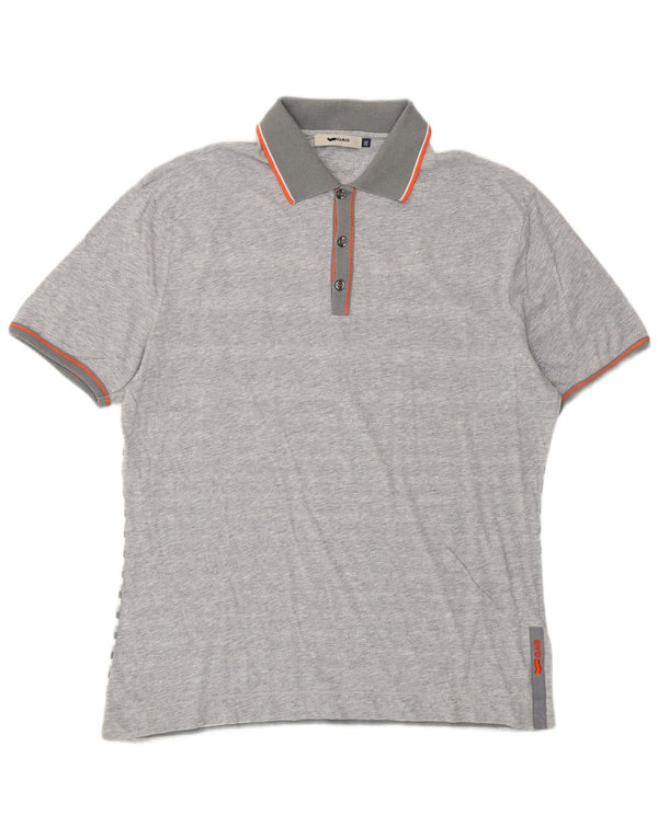 Cămașă polo cu grafic pentru bărbați Gas 2XL, bumbac cu dungi gri