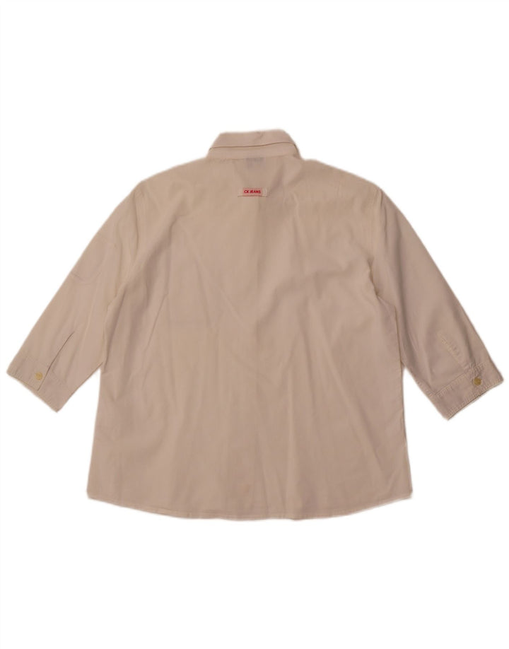 Cămașă pentru femei CALVIN KLEIN JEANS cu mâneci 3/4 UK 16, mare, alb