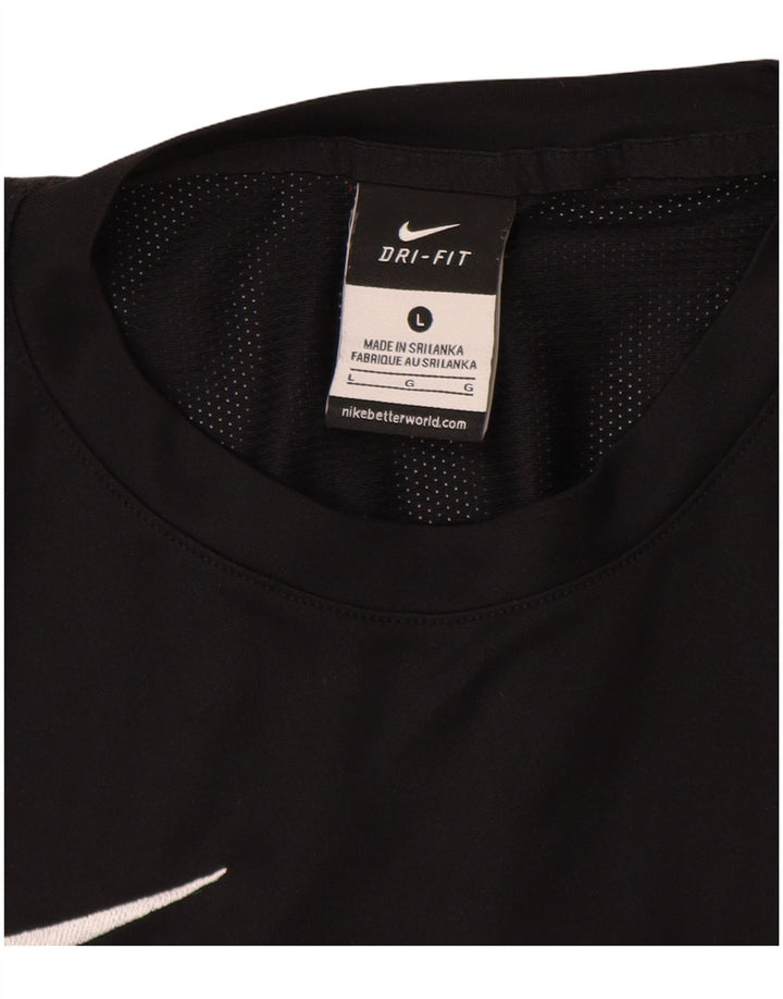 Tricou NIKE Dri Fit pentru bărbați Top mare din poliester negru