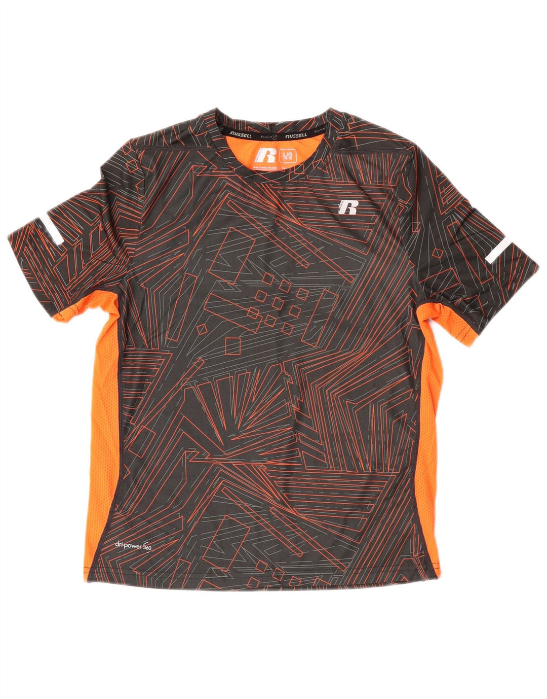 Tricou Russell Athletic pentru băieți Top 10-11 ani mare negru geometric