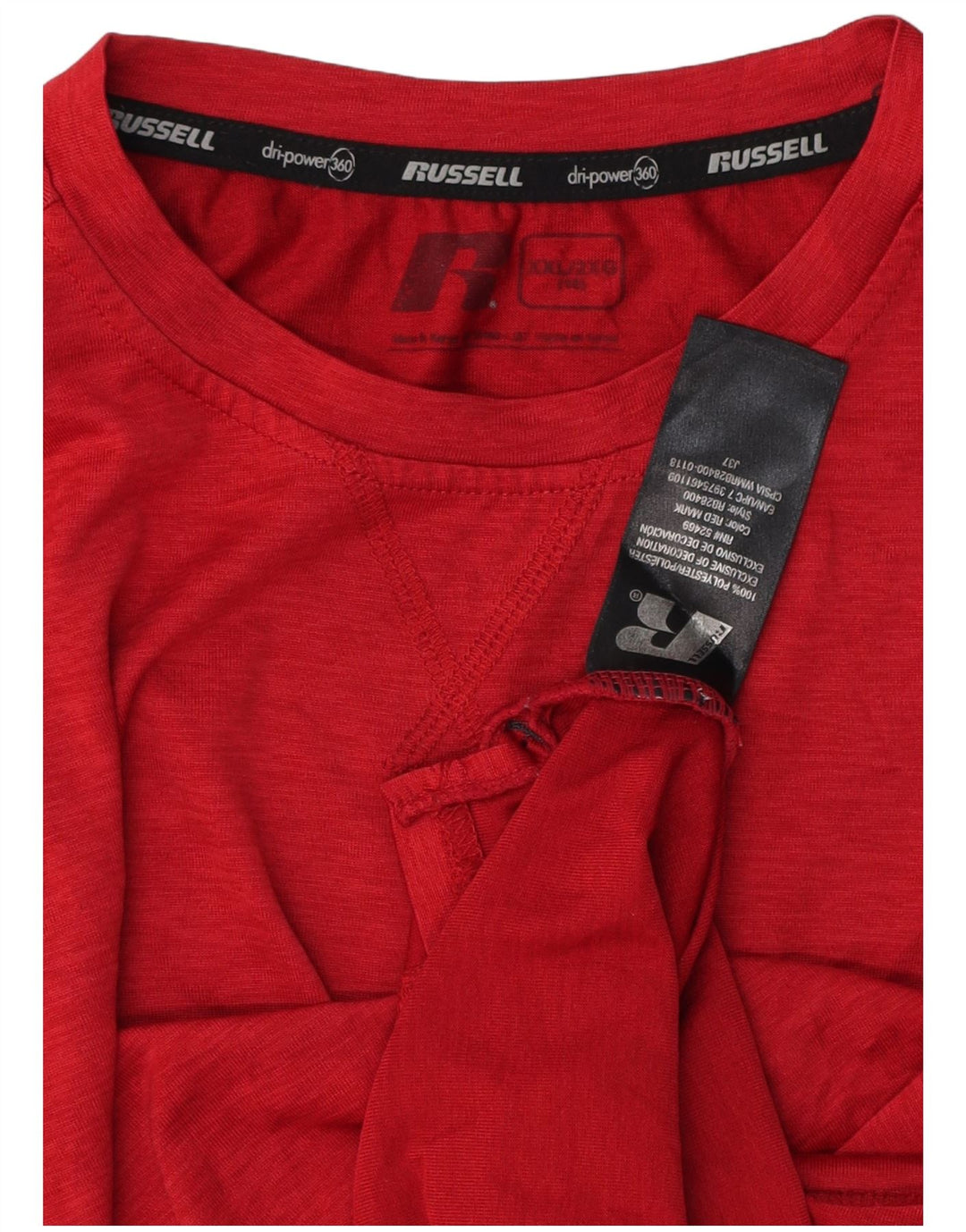RUSSELL ATHLETIC Băieți Dri-Power Tricou Top 15-16 Ani 2XL Poliester Roșu