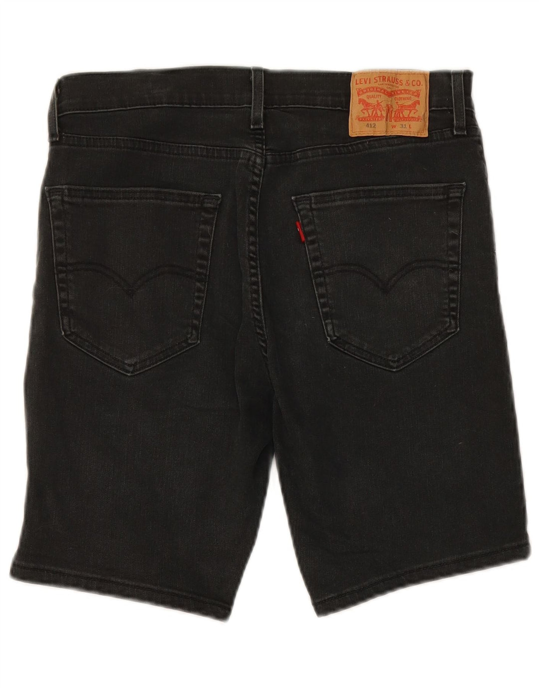 Pantaloni scurți din blugi pentru bărbați LEVI'S 412 W31 bumbac mediu negru