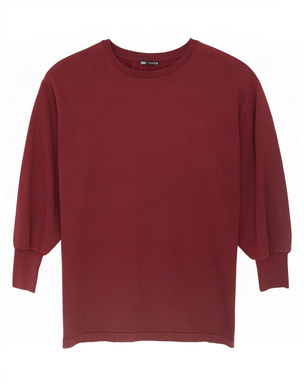 Rochie Pulover pentru Damă Zara UK 14 Mare Bumbac Burgundy