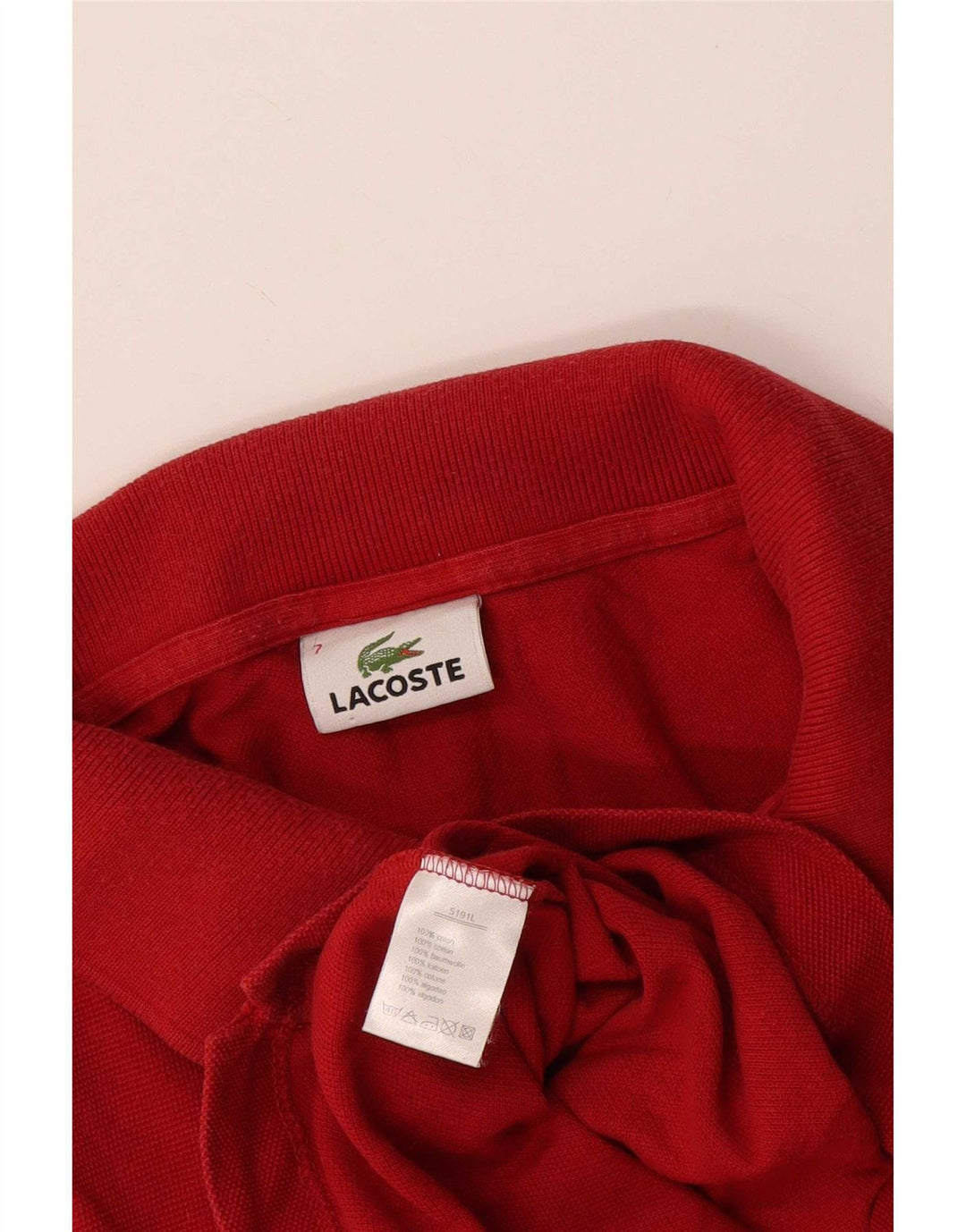 Tricou polo pentru bărbați Lacoste Mărimea 7 2XL Bumbac roșu