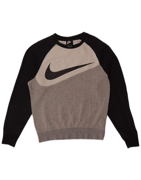 Hanorac grafic pentru bărbați Nike Jumper mic, gri, bumbac color bloc