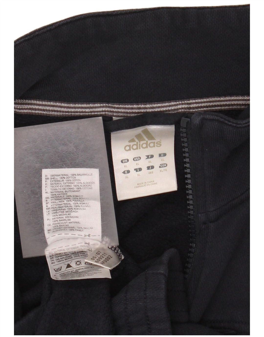 Jachetă de trening pentru bărbați Adidas XL, bumbac bleumarin