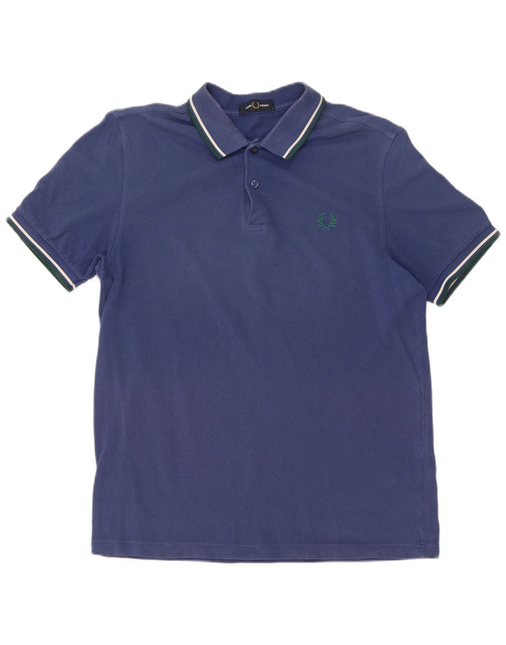 Cămașă polo Fred Perry pentru bărbați, bumbac cu dungi albastre mari