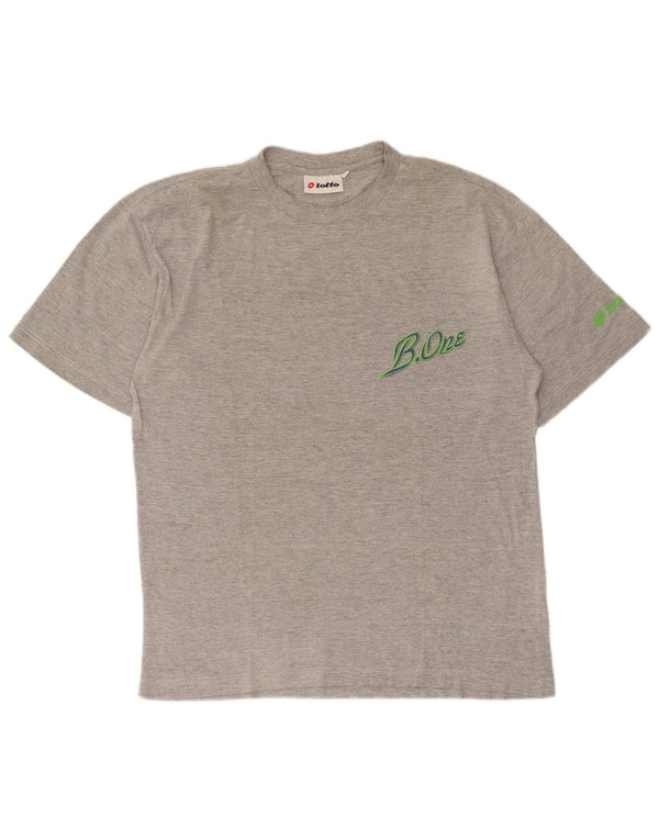 Tricou grafic pentru bărbați Lotto Top din bumbac gri mediu