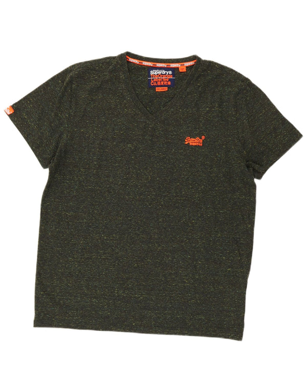 Tricou pentru bărbați Superdry Top 2XL Kaki Bumbac cu pete