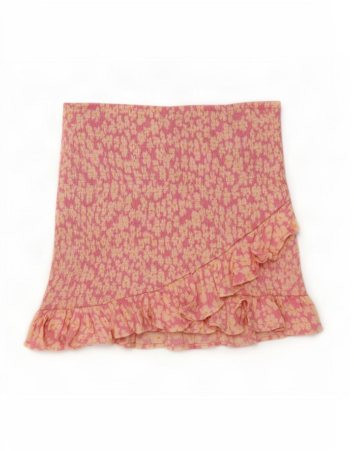 Fusta Mini Volane Zara Femei Mic W26 Roz Floral
