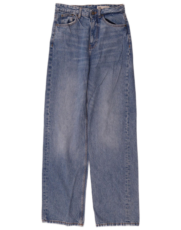 Blugi largi cu talie mare pentru femei Zara EU 36 XS L26 L33 Bumbac albastru