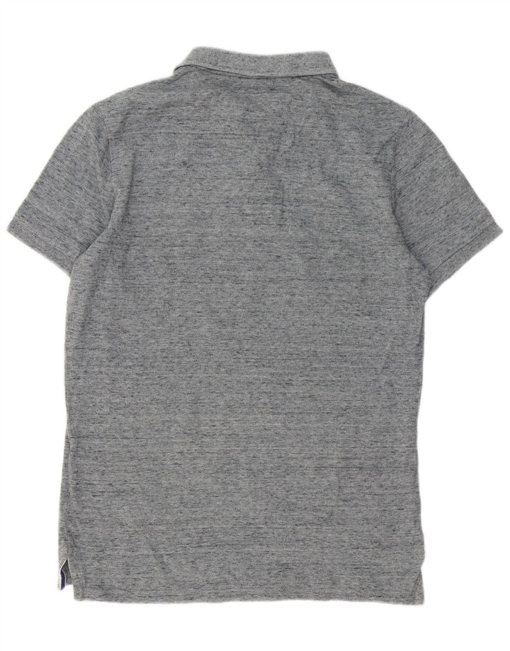 Tricou polo grafic pentru bărbați Superdry, bumbac cu pete gri mediu