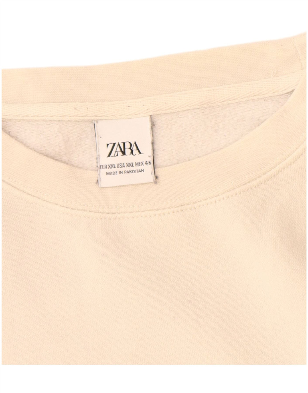 Pulover de hanorac Zara pentru femei UK 20 2XL Bumbac alb