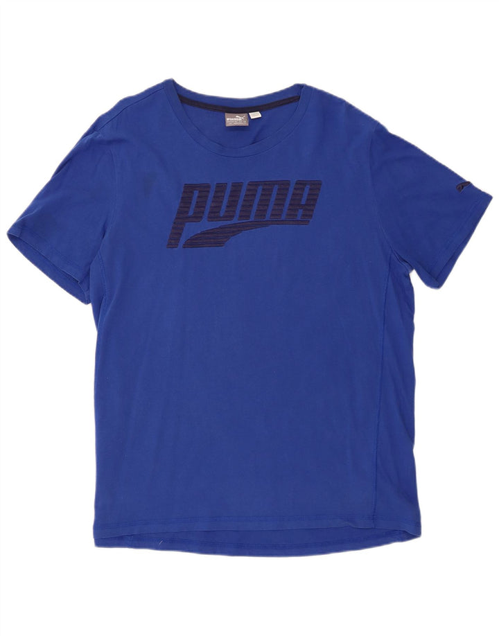 Tricou grafic Puma pentru bărbați Top mare, albastru, bumbac