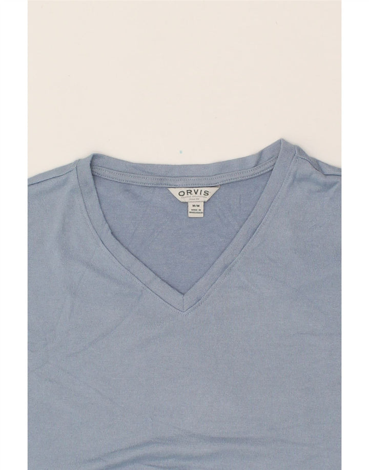ORVIS Womens T-Shirt Top UK 14 Medium Blue Polyester Vintage Orvis and Second-Hand Orvis from Messina Hembry 