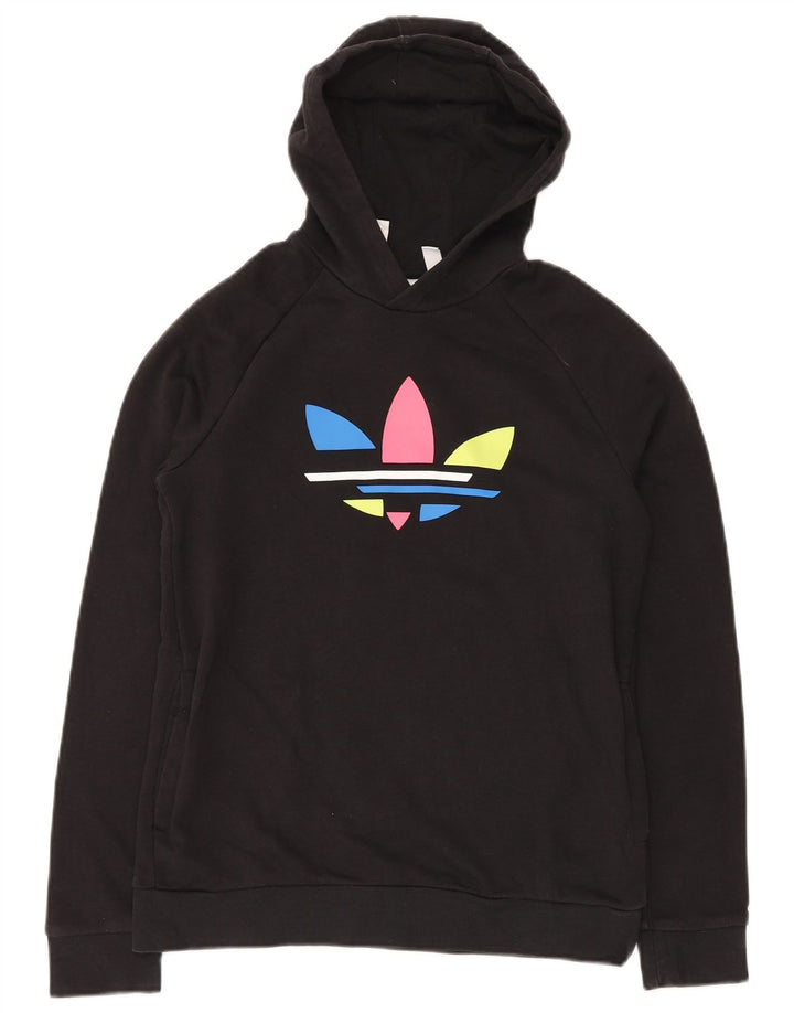 Pulover ADIDAS pentru băieți, cu grafică, 14-15 ani, bumbac negru