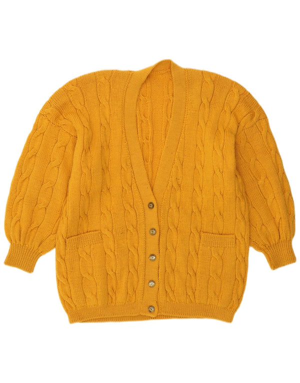 Pulover Cardigan Vintage pentru femei UK 16 Large Yellow